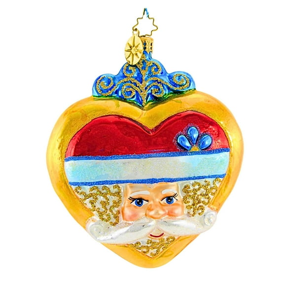 Christopher Radko Company 4.50In Smiles From The Heart, Glass, Ornament Santa 1012393