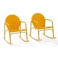 thumbnail image 1 of Crosley Furniture Griffith 2-piece Metal Outdoor Rocking Chair Set in Orange, 1 of 11