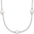 thumbnail image 1 of Sterling Silver Rh-Plated (5-6mm) Fresh Water Cultured Pearl Necklace (16 X 6) Made In Canada qh5005-16, 1 of 5