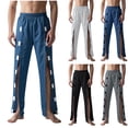 thumbnail image 1 of Lovzfmll Men's Post Surgery Pants, Recovery Hospital Pants for Broken Leg, Easy Open Loose Fit Straight Leg Full Length Pants, 1 of 6