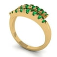 thumbnail image 2 of 0.235 ctw Wedding Band for Women - 18K Yellow Gold Simulated Emerald Stackable Eternity Ring, 2 of 6