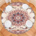 thumbnail image 2 of Stretch Fit Round Tablecloth in Boho Floral, 44 Inch Elastic Edge for 38-42 Inch Tables Spill Resistant, 2 of 7