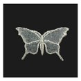 thumbnail image 1 of Altotux Pink Black Embroidered Butterfly Iron on Patch Silver Organza Applique By 2 Pieces (Small Black Butterfly), 1 of 2