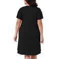 thumbnail image 4 of DARING DIVA Women's Plus Size V Neck Ruffle Short Sleeve Nightgowns 2X Black, 4 of 5
