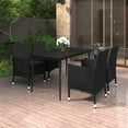 thumbnail image 1 of vidaXL 5 Piece Garden Dining Set with Cushions Poly Rattan and Glass, 1 of 4