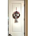 thumbnail image 3 of Christmas Wreath Welcome Snowman Sign Plush Winter Holiday Decor Front Door Wall Hanging Indoor Outdoor 18" x 12" (With Short Hat), 3 of 8