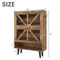 thumbnail image 5 of Prime Garden Shoe Cabinet with 2 Flip Drawers, Freestanding Shoe Cabinet Organizer with Metal Legs, Shoes Storage Cabinet for Entryway, Narrow Shoe Rack Cabinet, Brown, 5 of 6