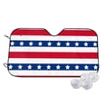 thumbnail image 2 of Picia American Patriotic Stars And Stripes Curved Windshield Sunshade Accordion Folding Style Auto Shade for Car Truck SUV Van Blocks UV Ray Sun Visor Protector -, 2 of 7