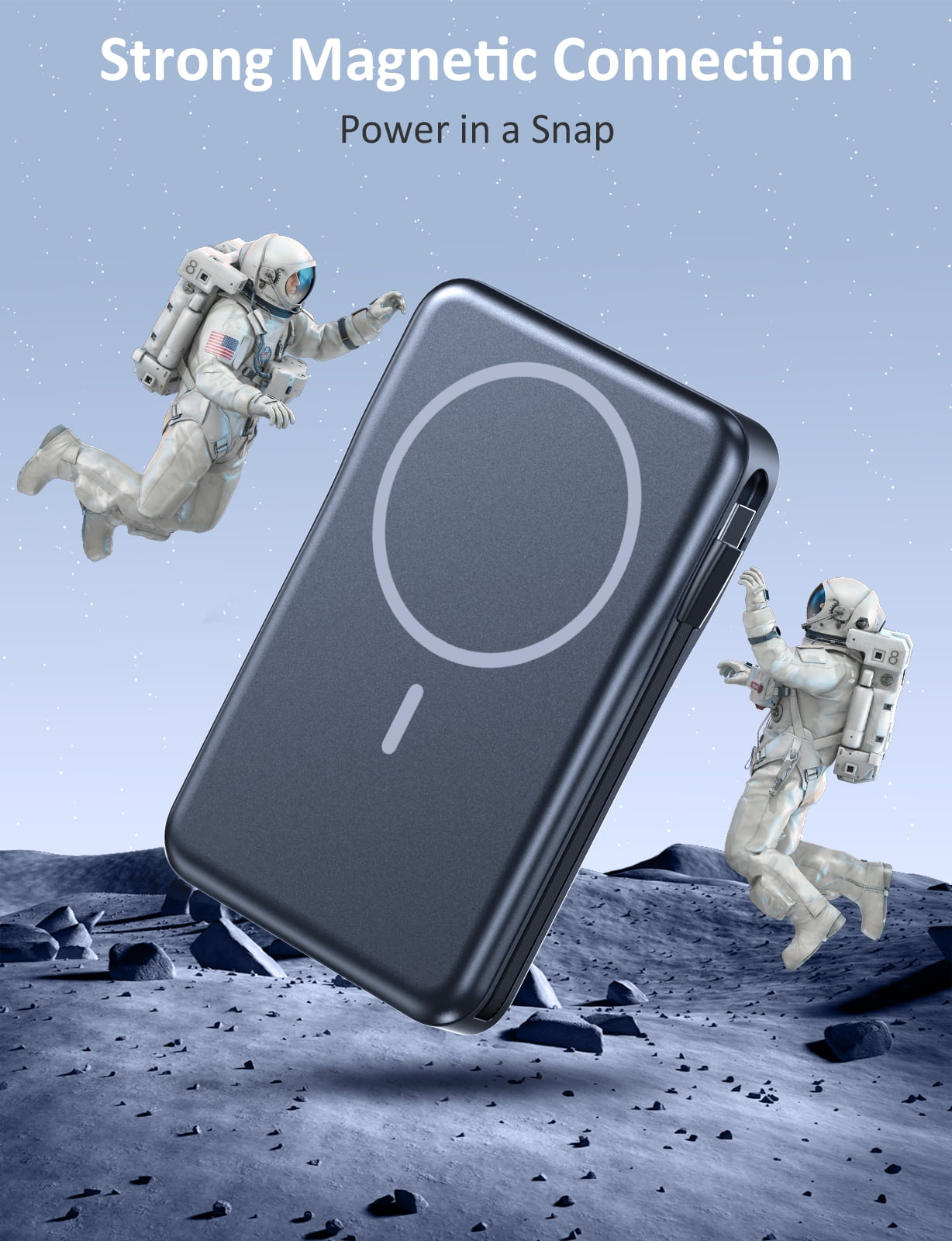 Magnetic Portable Charger, 10000mAh Power Bank, 5 in 1 Portable Charger with Built in Cable, 20W Fast Charging for Battery Pack Compatible with iPhone 17/16/15/14/13 , Samsung... Magnetic Portable Charger, 10000mAh Power Bank, 5 in 1 Portable Charger with Built in Cable, 20W Fast Charging for Battery Pack Compatible with iPhone 17/16/15/14/13 , Samsung... - Image 4