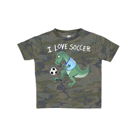 

Inktastic I Love Soccer-Dinosaur in Blue Gift Toddler Boy or Toddler Girl T-Shirt