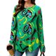 thumbnail image 3 of TaTaai Stretchy Lightweight Printed Women's Loose Fit Long Sleeve Round Neck Top Sophisticated for Commute Work Daily Casual Gift, 3 of 7