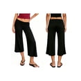 thumbnail image 2 of LMLYSoH Women’s Wide Leg Capri Pants Fold Over Waist Loose Cropped Pants, 2 of 8