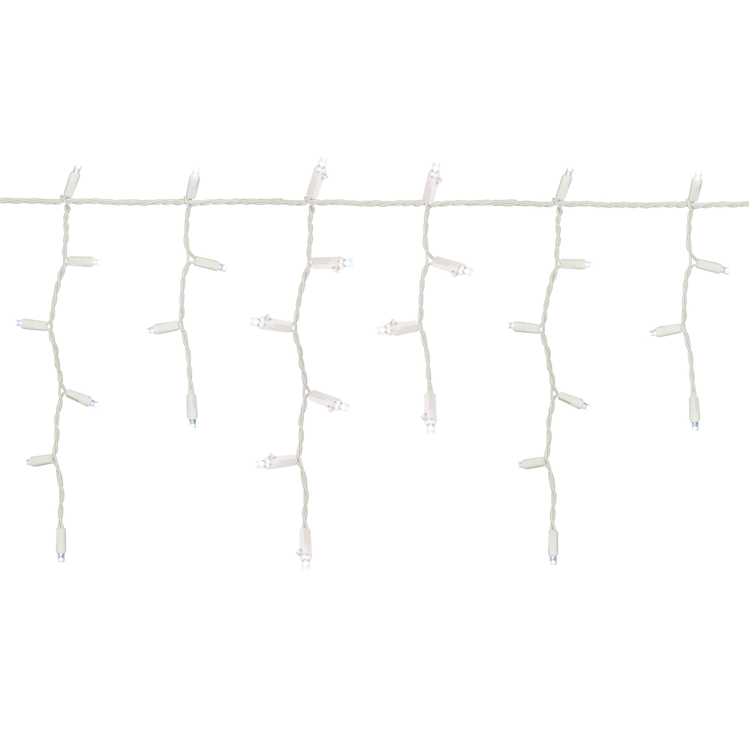 Indoor/Outdoor 200-Count LED High Density Christmas Icicle Lights, Cool White, White Wire, 15', by Holiday Time