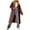 Brown, variant on IROINNID Women's Mid-Long Trench coat Coat Solid Color Long Sleeve Loose Warm Jacket Slim Winter Hoodless Coats, Green