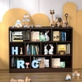 thumbnail image 3 of Cozy Castle Wood Bookshelf, 3-Tier Open Shelf Bookcase, 10 Cube Storage Organizer with Anti-Tilt Device for Bedroom, Living Room, 55.12" W x 11.6" D x 40.95" H, Brown, 3 of 6