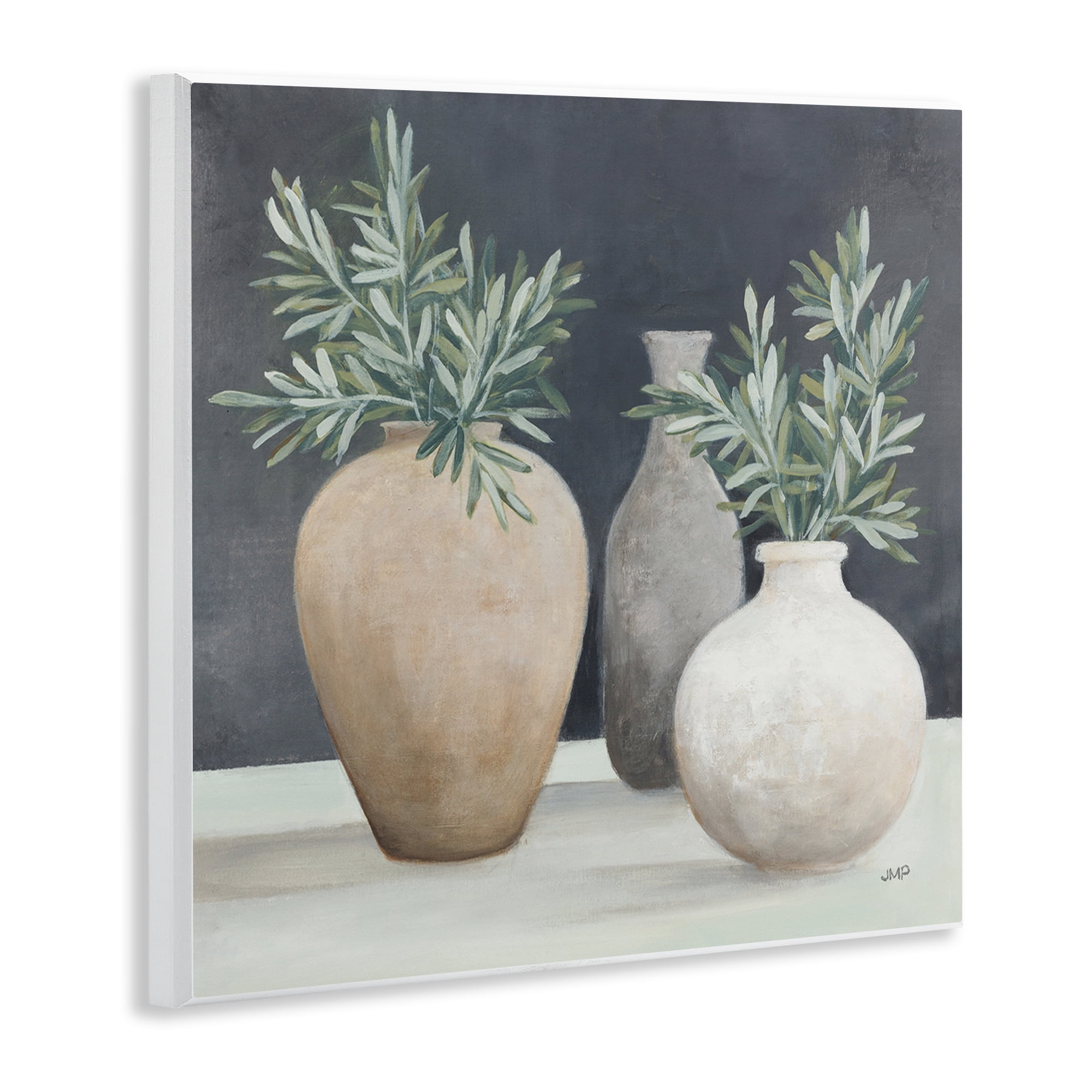 Stupell Industries Botanical Pottery Vessels Plants & Flowers Painting Unframed Art Print Wall Art, 12 x 12