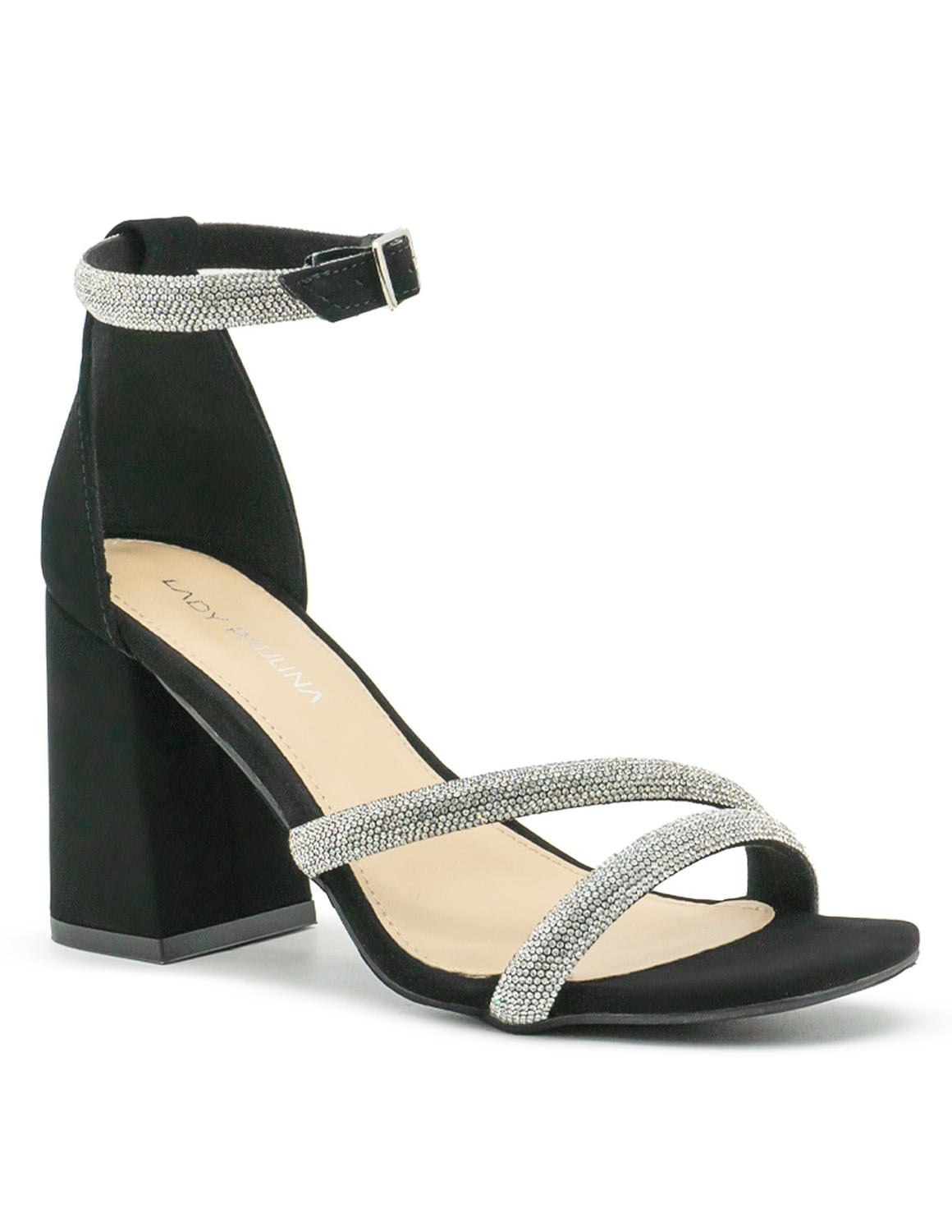 tacones negros abiertos