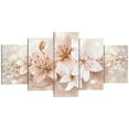 thumbnail image 2 of Large Floral Canvas Wall Art 5 Pieces Lily Pictures Prints Abstract Flower Painting Framed Artwork Modern Bedroom Gallery Wall Decor ( 8"x12"x2 8"x16"x2 8"x20"x1), 2 of 4