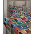 thumbnail image 2 of Ambesonne Architecture Fitted & Top Sheet Set with Sham, Windows Venice Doors, Coral and Blue, 2 of 4