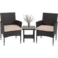 thumbnail image 1 of FDW Patio Furniture Set Outdoor Furniture Wicker Bistro Rattan Chair Conversation Sets with Coffee Table for Yard Backyard Lawn Porch Poolside Balcony,Black and Beige, 1 of 5
