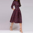thumbnail image 4 of Tiqkatyck Summer Dresses for Women 2024, Women's Floral Vintage Dress Elegant Midi Evening Dress 3/4 Sleeve , Dresses for Women 2024 Navy, 4 of 8