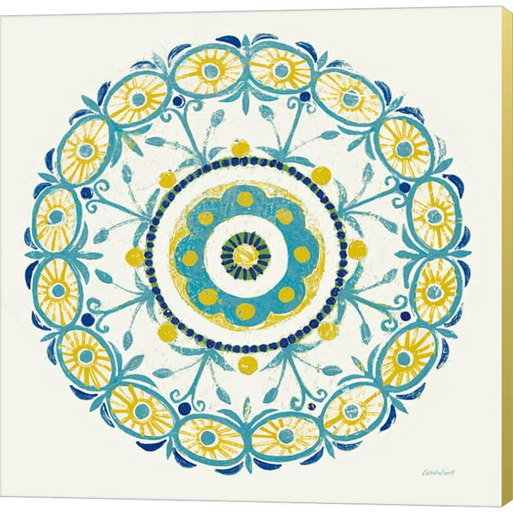 Great Art Now Lakai Circle I Blue and Yellow by Kathrine Lovell Canvas Wall Art
