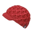 thumbnail image 4 of Women Elegant Cable Knitted Cabbie Skull Cap Winter Beanie Hat with Visor, 4 of 6