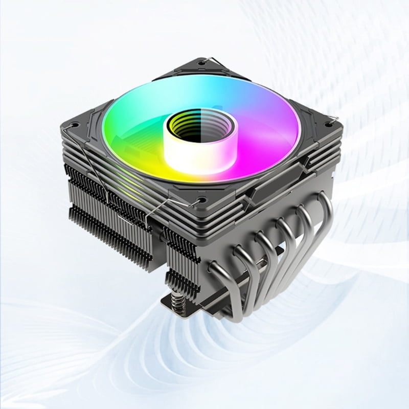 Efficient Down Flows 6 Heat Pipe CPU Air Coolers with ARGB Lighting &Powerful AntiGravity Design for Socket AM4 AM5