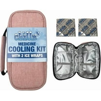 CHILLZ Pink Rx Medication Bag with 2 Reusable Ice Wrap Sheets | Insulated Cooler for Medications, Insulin, GLP-1 Injectables, and Prescription Travel