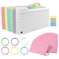 thumbnail image 1 of 300 Pack Index Cards, 3inch X 5inch Ruled Index Cards with Ring, Colored Lined Flash Cards, Both Sid, 1 of 5