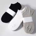 thumbnail image 4 of Flmtop 5Pairs Men Solid Color Elastic Breathable Cotton Anti Sweat Low Cut Ankle Socks, 4 of 7