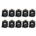 thumbnail image 3 of 10Pcs Audio Connector, XLR Male Socket,  Connector For Office Household, 3 of 8