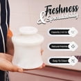 thumbnail image 3 of Radicaln Marble Butter Keeper With Lid 4 inches White Handmade Stone Butter Dish for Gifts and Kitchen Counter Décor, French Butter Crock With Water and Butter Container, Spreadable Butter Holder, 3 of 7