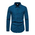 thumbnail image 1 of Fashnice Chemise Homme Col à Revers Chemises Boutonnées Coupe Régulière Tunique de Vacances Bleu Foncé L, 1 of 9