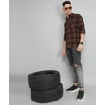 thumbnail image 4 of TryBuy Premium Exclusive Brown Black Cotton Casual Checks Shirt for Men, 4 of 7
