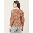thumbnail image 4 of Moomaya Chic Printed V Neck Cotton Shirt - 3/4 Sleeves Regular Fit Casual Top, 4 of 9
