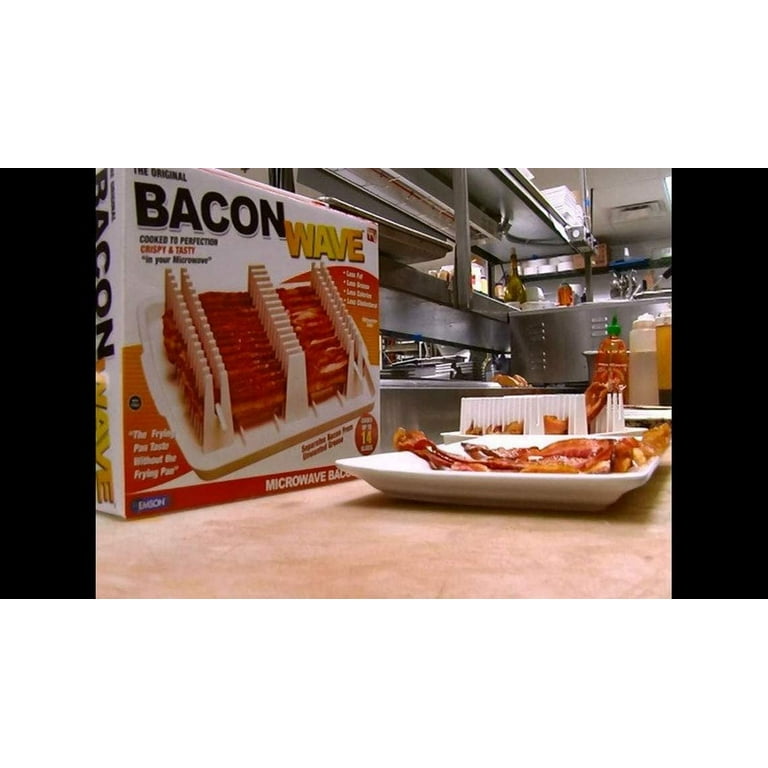 Non-Plastic Microwave Bacon Browning Tray, Grill, and Crisper Pan - La –  DoubleWave
