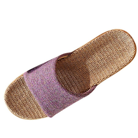 

Women s Wide Slippers Women s Fashion Casual Slip On Linen Slides Indoor Home Slippers Beach Shoes