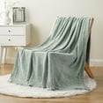 thumbnail image 3 of Sage Geen Chenille Throw Blanket, Mint Green Decorative Knit Throws,Spring Decor,51"x 67", 3 of 9