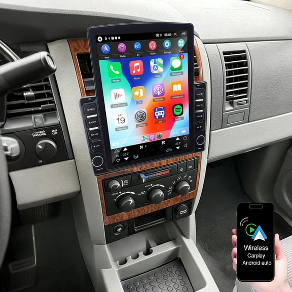 Dexico Android 15 Car Stereo for Dodge Durango 2004-2009, 2 64G 9.7 Inch Touchscreen Car Radio with Wireless CarPlay Android Auto Bluetooth GPS WiFi HiFi FM/RDS Mirror Link Backup Camera