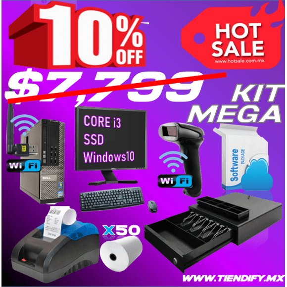 Kit Punto de Venta TIENDIFY MEGA Core i3 SSD