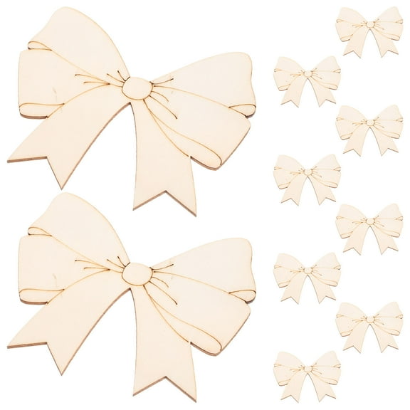Clispeed 10pcs Wood Shapes Bowknot for Crafts Suitable for Friends Gatherings