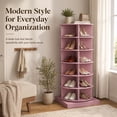 thumbnail image 4 of Miniyam 360° Rotating Shoe Rack, 6-Tiers Shoe Rack Organizer for Entryway, Pink, 4 of 6