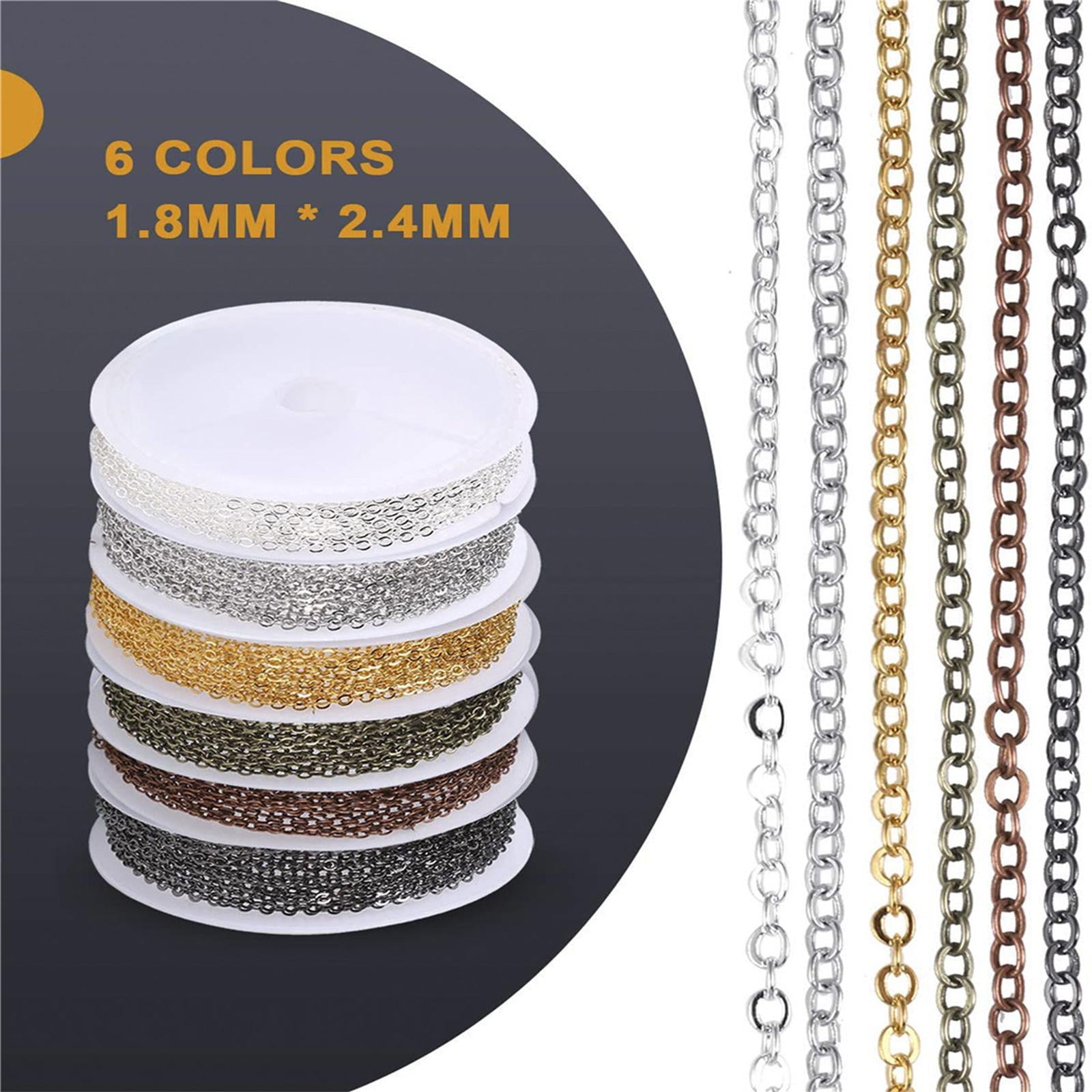 FVDPWYE 6 Colors Necklace Chains Jewelry Making Chains with 6 Colors Open Jump Rings and