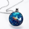 thumbnail image 2 of Starry Shark Elegant Glass Circular Pendant Necklace - Stylish Necklaces for Women, 2 of 5