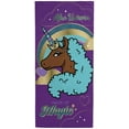 thumbnail image 2 of Afro Unicorn Magic Beach Towel, 2 of 4