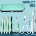 thumbnail image 7 of MORGLES Eyebrow Tweezers Kit, 8 Pcs Stainless Steel Precision Brow Shaping Set with Scissors, Razor, Brush & Travel Case, Green, 7 of 7