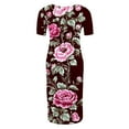 thumbnail image 5 of Taqqpue Women Maternity Dress Bodycon Mini Short Sleeve Crew Neck Printed Cocktail Pregnancy Maternity Clothes Dresses Baby Shower Daily Wear, 5 of 6