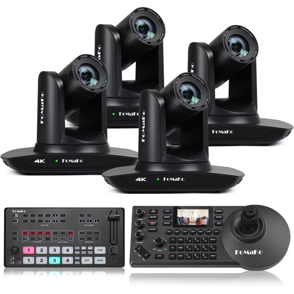 FoMaKo 4K PTZ Camera HDMI NDI 20X Live Streaming Camera Bundle(K20UH X4 M1 KC608 Pro)