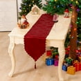 thumbnail image 4 of 70x13 Inch Christmas Table Runner, Red Themed Polyester Fabric Dining Table Decoration for Holiday Dinner Party, Washable Centerpiece Cloth for Festive Setting, 4 of 6